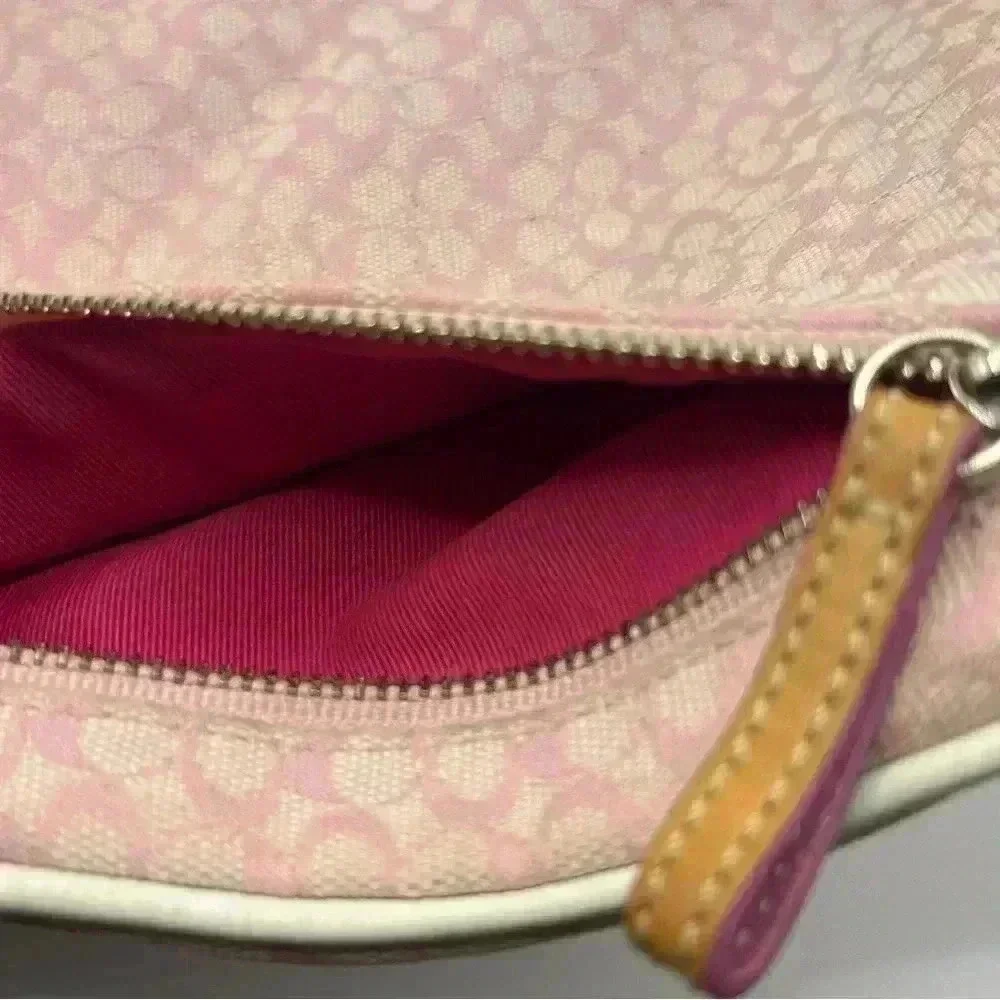 Coach Signature C Pink Crossbody Authentic Leather and Jacquard - Picture 7 of 14